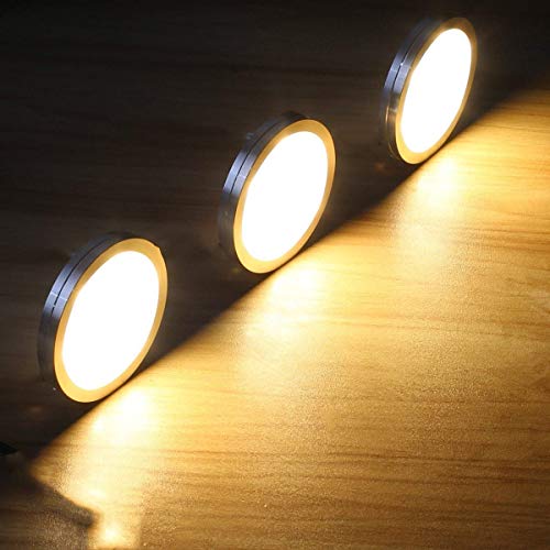 Lightess Luz del Gabinete LED Luz de Bajo Armario Iluminación para Vitrina para Cocina Estante Muebles Taquillas Enfriador de Vino (8 luces, Blanco cálido)