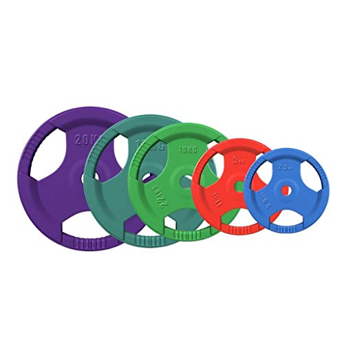 LOFAMI Discos de Pesas Discos Olímpicos Color Recubiertos de Caucho Grip Olímpico Placa Parachoques Placa Placas Conjunto Inicio de Pesas con Mancuernas Placas Discos de Pesas para Musculación