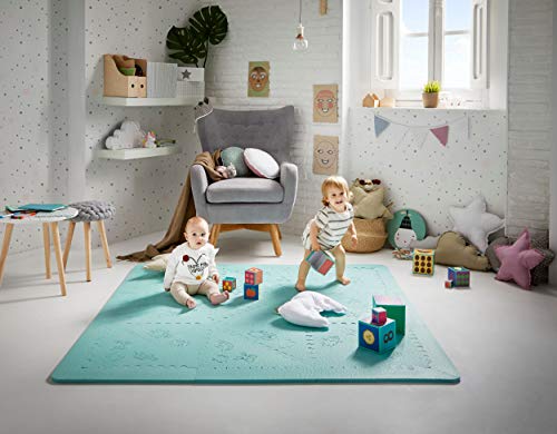 LuBabymats - Alfombra puzzle infantil para bebés de Foam (EVA), suelo extra acolchado para niños, color Mint
