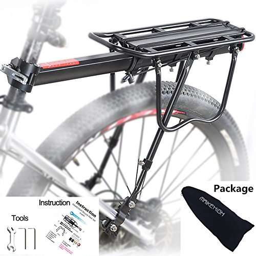 MAIKEHIGH Ajustable Carrier Trasera para Bicicleta portaequipajes Bicicleta Accesorios Soporte de Equipo Footstock Bicicleta Portador Estante con Reflector
