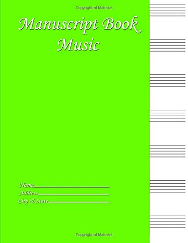 Manuscript Book Music: Music Composition Workbook Paper Notebook Wirebound Green Cover