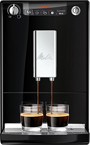 Melitta Caffeo Solo E950-101, Cafetera Automática con Molinillo, 15 Bares, Café en Grano para Espresso, Limpieza Automática, Personalizable, Negro