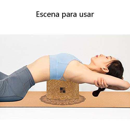 MENKAI - 2 PCS Bloque Yoga Corcho - Corcho Natural de Portugal - Fabricación Ecológica - Ladrillo Yoga - Tacos Yoga - Bloque para Yoga,369In,72 * 143 * 223mm