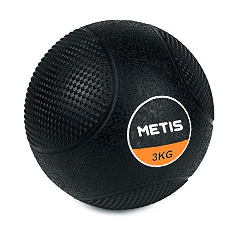 METIS Balón Medicinal– 1kg - 10kg | Pelota Lastrada para Ejercicio en Casa o en el Gimnasio - Slam Balls – Alto Agarre | Material Fitness, Yoga y Pilates (9KG)