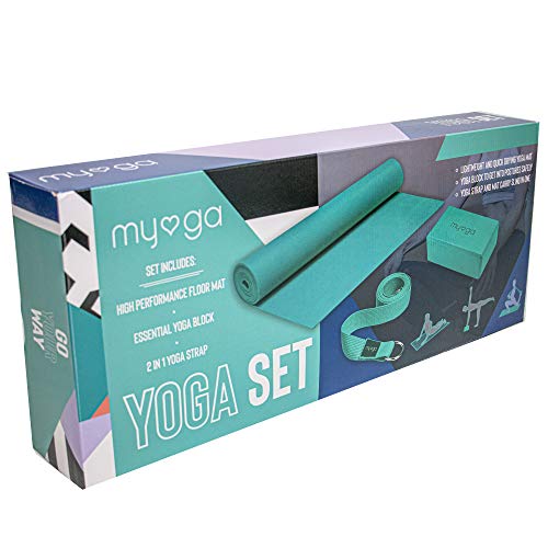 Myga Yoga Starter Kit, Unisex Adulto, Turquesa, 150705 cm