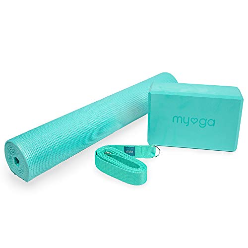Myga Yoga Starter Kit, Unisex Adulto, Turquesa, 150705 cm