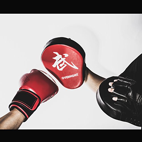 Overmont Paos de Cuero PU Muay Thai Kick Manoplas Boxeo Almohadilla de Entrenamiento de Boxeo Boxing Artes Marciales Taekwondo Karate Judo Jiu-Jitsu brasileño