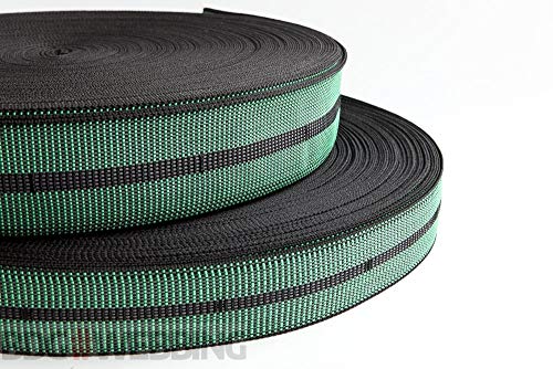 Pandoras Upholstery - Cincha para tapicería (10 m, elástica), Color Verde