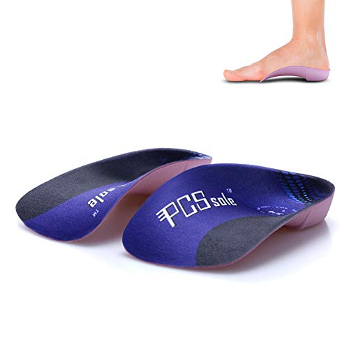 PCSsole 3/4 Plantillas de calzado ortopédico Soportes de arco alto Plantillas de zapatos para la fascitis plantar,Pie plano, Sobre-pronación,Alivio del dolor del talón(S:EU-(35-37))