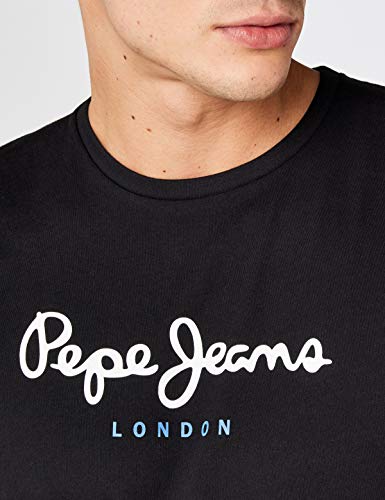 Pepe Jeans Eggo, Camiseta Para Hombre, Negro (Black), X-Large