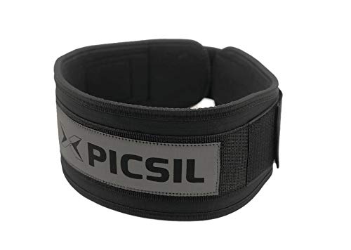 PicSil Cinturón para Crossfit, Powerlifting, Fitness, Musculación para Altas Cargas (Black, Talla Mediana M)