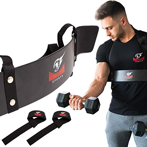 Premium Arm Blaster + BONUS Premium Lifting Straps, Biceps Aislador Blaster Bomber Levantamiento de Pesas Arm Curl