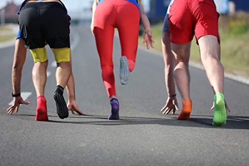 Rainbow Socks - Hombre Mujer Deporte Calcetines Antideslizantes ABS de Algodón - 2 Pares - Negro Gris - Talla 42-43