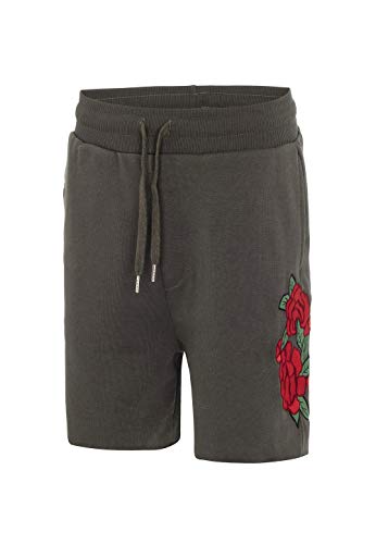 Red Bridge Pantalones Cortos de Flores o Rosas para Hombres Gym Short Moda Verde