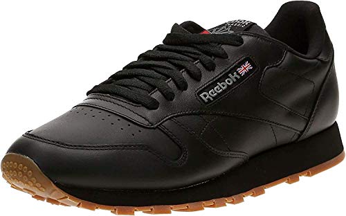 Reebok Classic Leather - Zapatillas de cuero para hombre, color negro (black / gum 2), talla 45.5