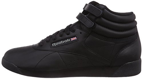 Reebok Freestyle Hi - Zapatillas de cuero para mujer, Negro (Black), 39 EU