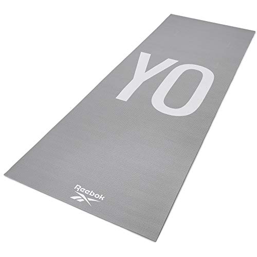 Reebok RAYG-11030YG Esterilla Yoga Reversible, Adultos Unisex, Gris, 173 x 61 x 0.4 cm