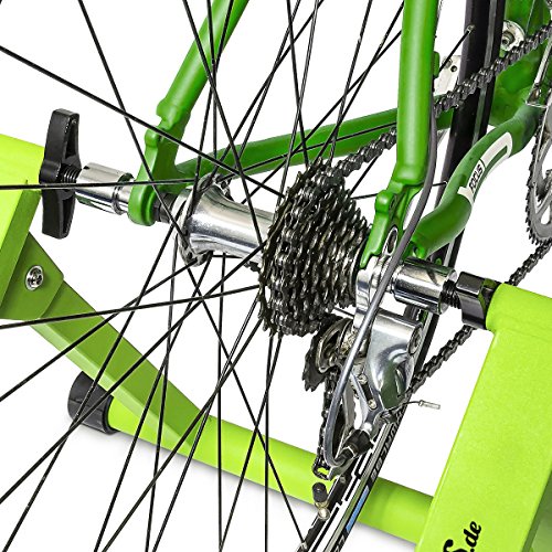 Relaxdays 10018322 - Bicicleta estática, convierte bicicleta común a estática, color verde, talla 54 x 46 x 20 cm
