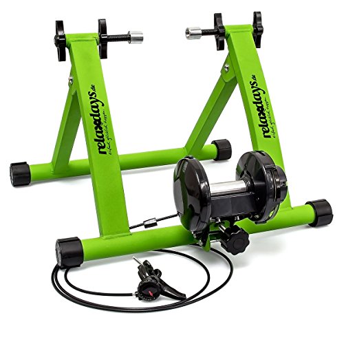 Relaxdays 10018322 - Bicicleta estática, convierte bicicleta común a estática, color verde, talla 54 x 46 x 20 cm