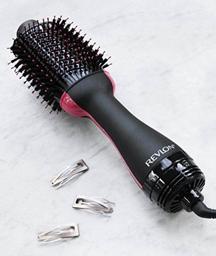 Revlon Pro Collection Salon One-Step - Secador y volumizador de pelo  (3 posiciones de calor, 2 velocidades, revestimiento cerámico, mango ergonómico), negro y rosa
