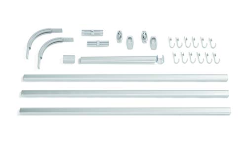 Sealskin Easy Roll Juego de Barra Angular, Raíl para Cortina de Ducha, Metal, Aluminio Mate, 2,8x90x1,6 cm