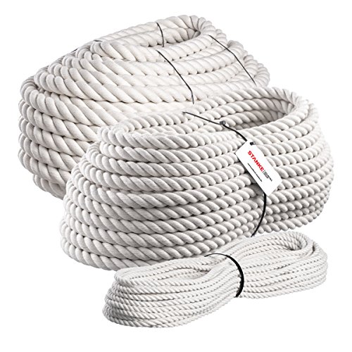 Seilwerk STANKE 5m cuerda de algodón 30mm trenzada a mano cuerda natural