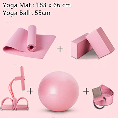 Soclear – Kit de yoga – Juego de yoga – Deportes – Relaxación – principiante, Unisex adulto, Rose 5, Kit 5