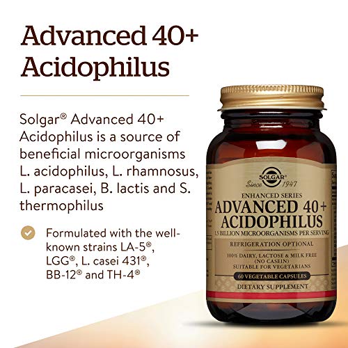 Solgar® 40+ Acidophilus Avanzado para una flora intestinal equilibrada - 60 cápsulas vegetales