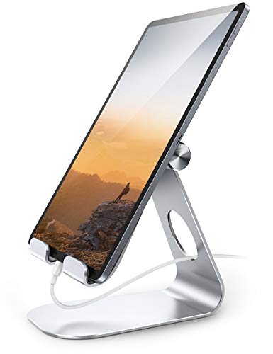 Soporte Tablet, Lamicall Multiángulo Soporte Tablet - Soporte Ajustable para Tablets para iPad 2020 Pro 10.5 / 9.7 / 12.9, iPad mini 2 3 4, iPad Air, Air 2, Samsung Tab, Otras Tablets - Plata