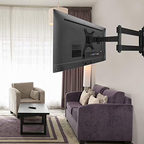 Soporte Universal de Pared para TV Giratorio, inclinable y rotatorio - Se Adapta a los televisores de Pantalla Plana LCD/LED de 10-35" - Extiende 43.59cm - Soporta hasta 20kg - MAX VESA 100X100mm