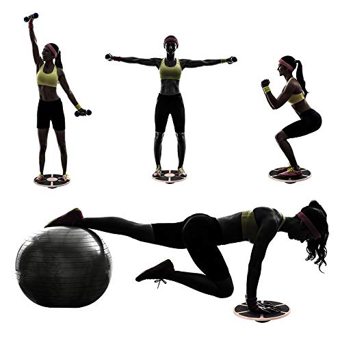 Sportneer - Plataforma de Equilibrio Profesional de Madera para Ejercicio físico … (Negro)