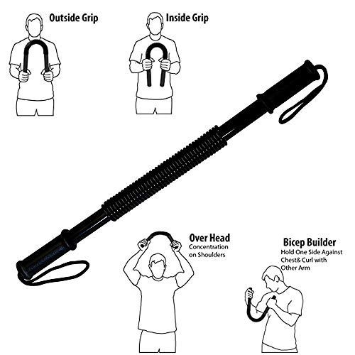 Sports Power Twister - Barra flexible (30,40,50,60 kg), 30 kg