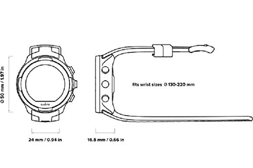 Suunto 9 Baro Reloj Multideporte GPS sin cinturón de frecuencia cardíaca, Unisex Adulto, Negro, 24.5 cm