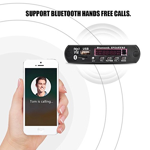 Tihebeyan Bluetooth MP3 WMA Decoder Board 12v FM Wirelss Módulo de Audio Soporte USB TF FM Manos Libres Llamada