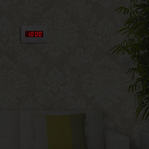 Timegyro Reloj de Pared Digital con Pilas Reloj de Alarma de Escritorio para durmientes Pesados (Blanco)