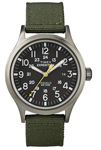 Timex Expédition Scout - Reloj análogico de cuarzo con correa de nailon para hombre, Verde (Verde/Negro)