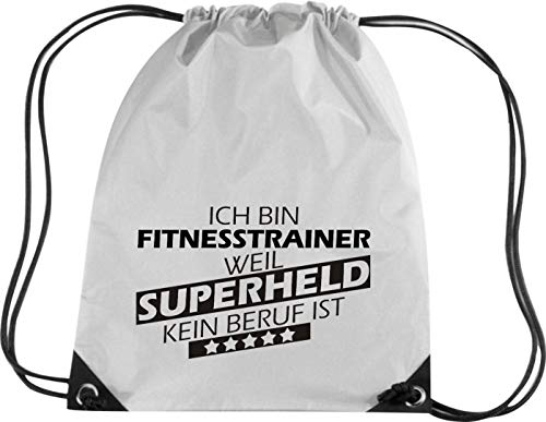 Top Premium gymsac Ich bin Fitness Trainer, porque Super Held No Profesión es, plata