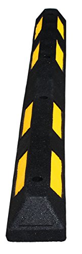 Tope de ruedas para aparcamiento 1800x150x100mm de caucho negro con de bandas amarillas reflectoras, para mayor visibilidad. Topes para delimitar el espacio de los aparcamientos (1- Tope)