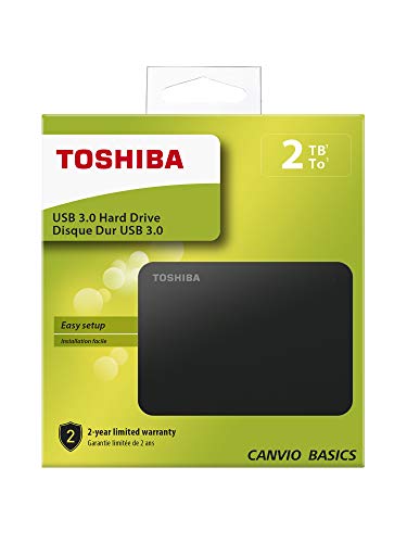 Toshiba Canvio Basics, Disco Duro, 2 TB, Negro