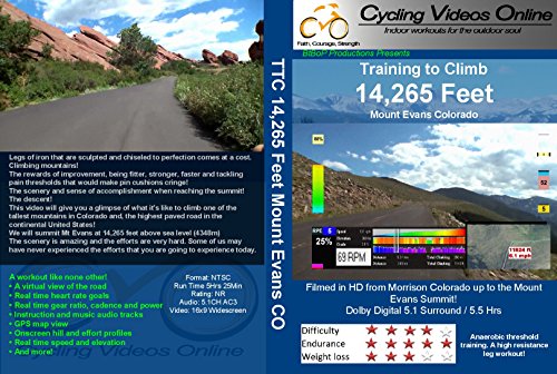 Training to Climb! 14,285 Feet Mt Evans Colorado. (Blu-Ray) Virtual Indoor Cycling Training / Spinning Fitness and Workout Videos