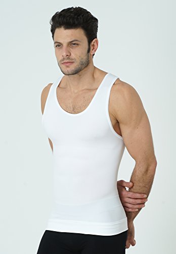 UnsichtBra Camiseta de Compresión | Ropa Interior Adelgazante Moldeadora Hombre (sw_7100)(Blanco, XL)
