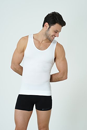 UnsichtBra Camiseta de Compresión | Ropa Interior Adelgazante Moldeadora Hombre (sw_7100)(Blanco, XL)