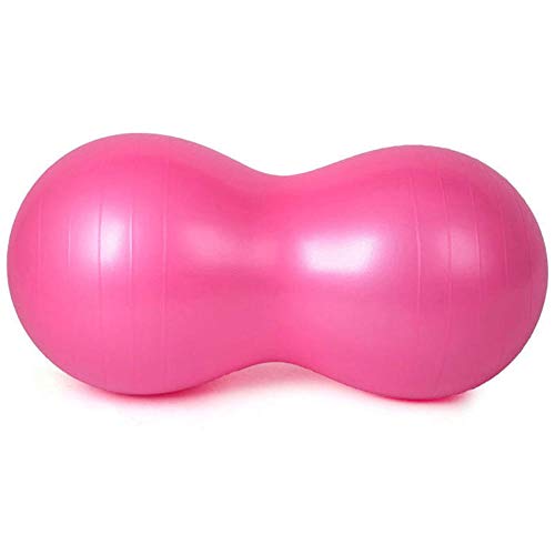 Uooeg Peanut Yoga Fitness Ball con Bomba Grande, Fitness Ball para Adultos, Embarazo Entrenamiento Masaje Balance Yoga Ball Toys-Rosa 49 × 90 cm