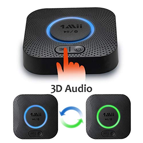 [Upgraded] 1Mii Receptor Bluetooth 5.0, Adaptador Audio Bluetooth Hi-Fi para Altavoz con AUX 3.5 mm Jack/RCA, Receptor de Audio Inalámbrico con 3D Surround AptX LL para Estéreo Hogar, Largo Alcance