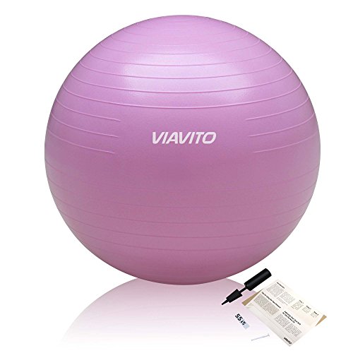 Viavito 200kg Gymball Anti-Pinchazos - Balón De Ejercicios Con Bomba - Rosa - 55cm