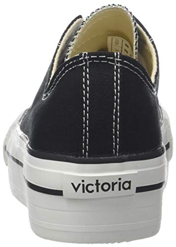 Victoria Basket Lona Plataforma Autoclave, Zapatillas para Mujer, Negro (Negro 10), 38 EU