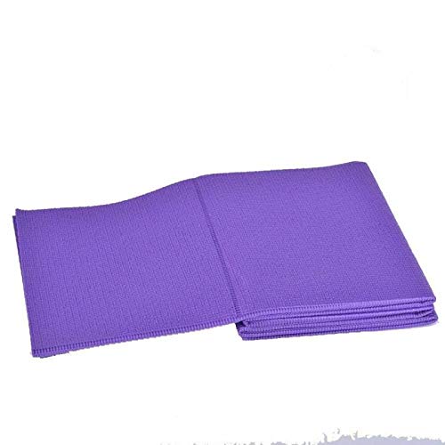 VLFit Esterilla de Yoga Antideslizante - Colchoneta de 173 x 61 x 0,6cm - Alfombra Plegable para Entrenamiento Gimnasia y Pilates (PÚRPURA)
