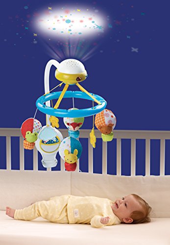 VTech 80-181022 Baby Noche Estrellitas - Proyector Móvil para Bebé, con Luces y Sonidos Relajantes, Lámpara/Módulo extraíble, Mando a Distancia y Temporizador