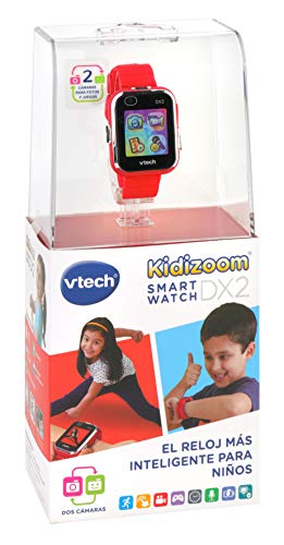 VTech3480-193827 Kidizoom Smart Watch DX2 - Reloj inteligente para niños con doble cámara, color rojo