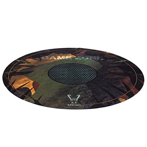 Woxter Stinger Floorpad Camouflage - Alfombrilla Gaming de Suelo, Tapete Protector para Suelo - Resistente al Agua, Lavable, 100% Microfibra, Diámetro 120 cm, Color Camuflaje